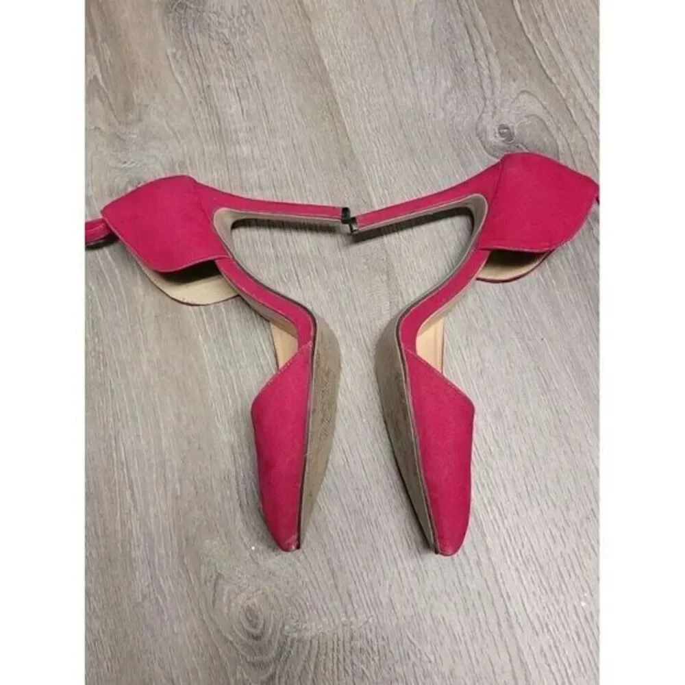 MM JULY Women's Red Faux Suede Pointed Toe Heels‎ US Size 10